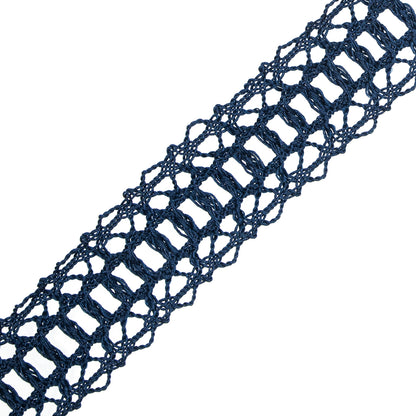 Navy European Crochet Trim - 1.25" Detail
