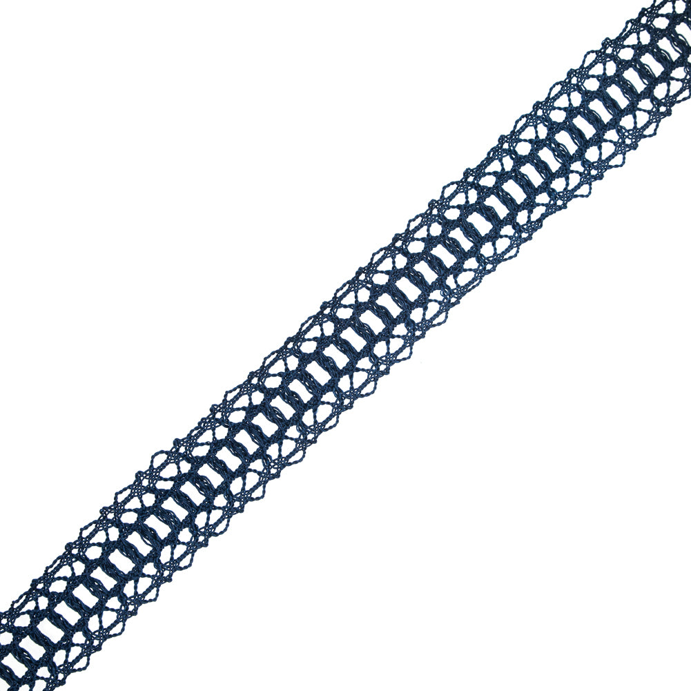 Navy European Crochet Trim - 1.25"