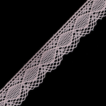 European Pink Crochet Lace Cotton Trim with Scalloped Edge - 3/4" Detail