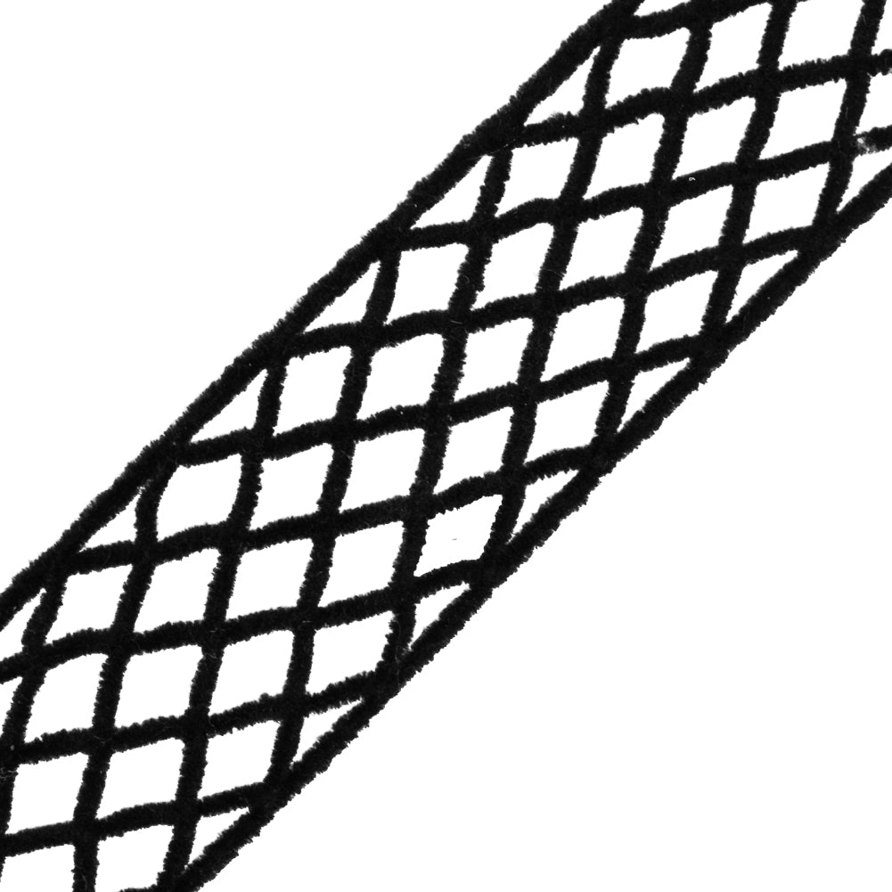 Black Criss Cross Chenille Trim - 1.5" Detail