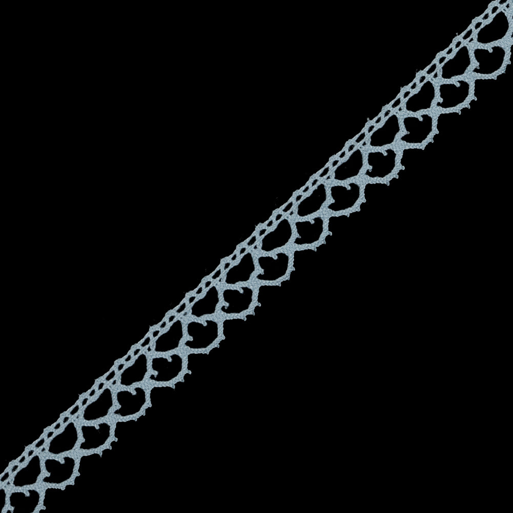 Light Blue European Cotton Crochet Trim - 0.375 - Detail