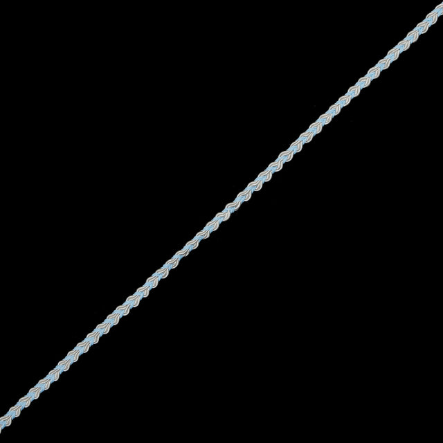 Light Blue and White Two-Tone Braided Trim - 0.25"