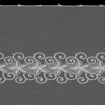 White Floral Embroidered Mesh Trim Detail