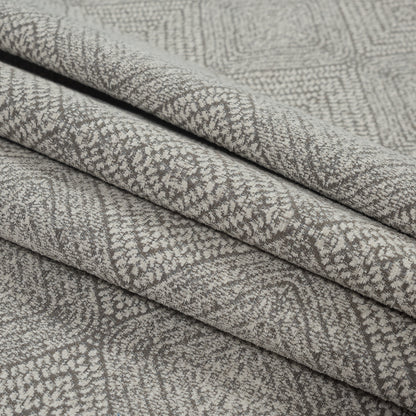 Shale Diamond Patterned Upholstery Chenille - Folded