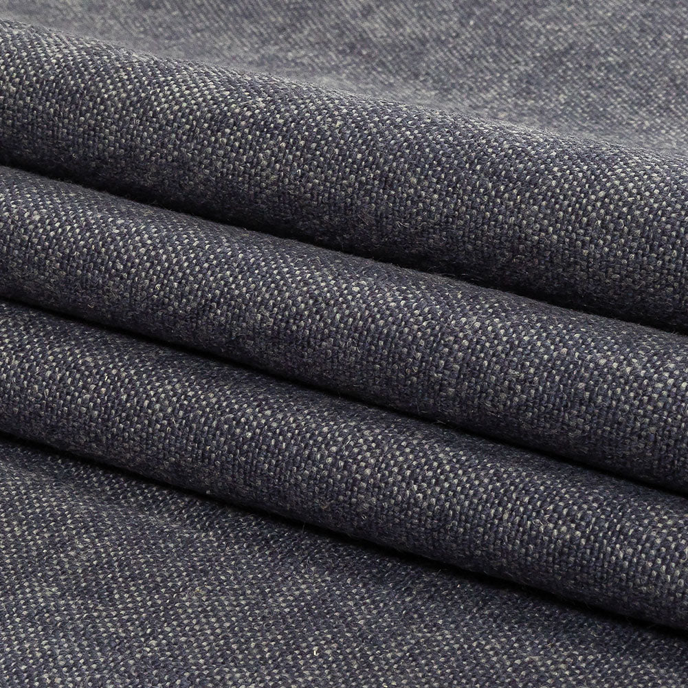 Indigo Rustic Cotton and Linen Woven - Folded