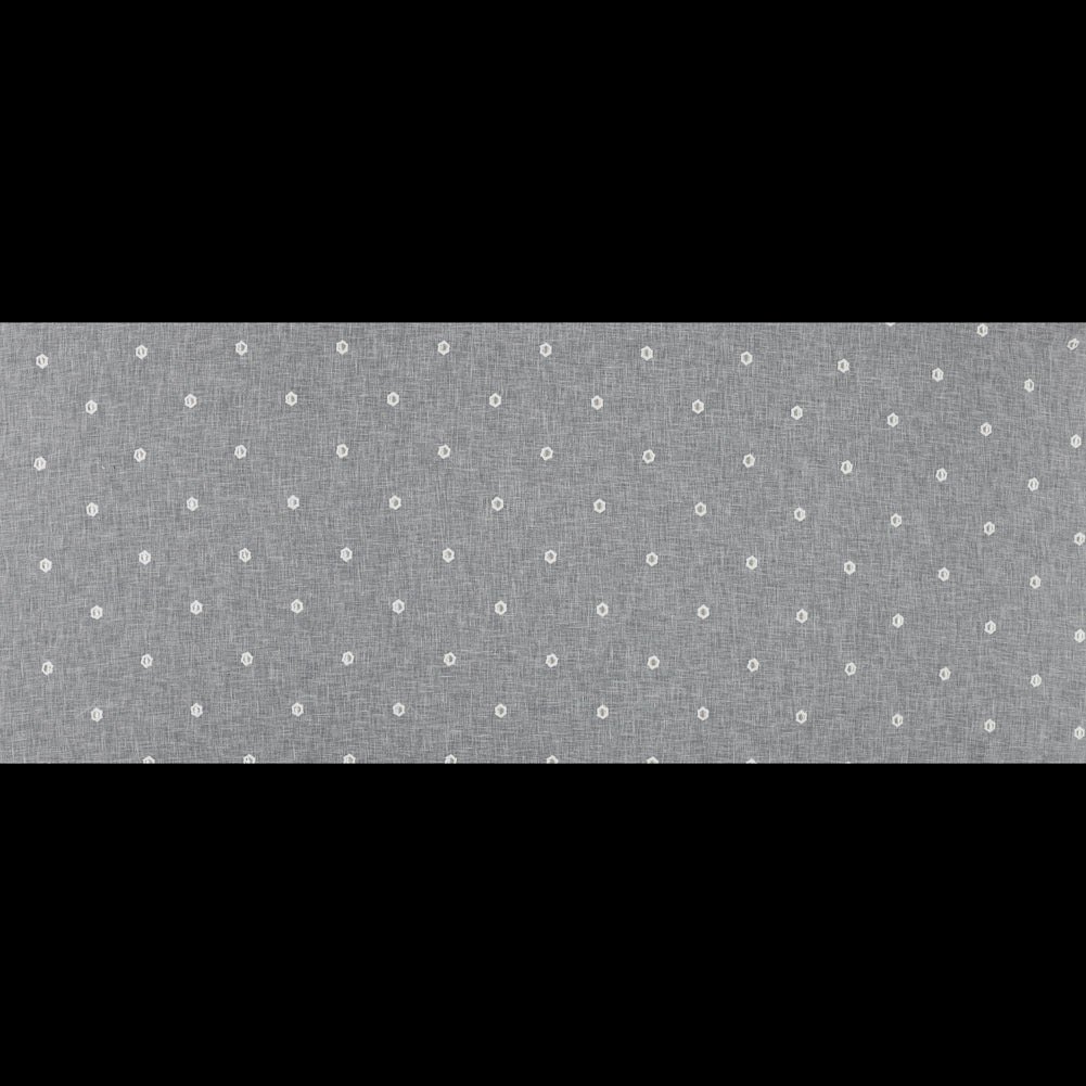 Fog Sheer Embroidered Cotton and Polyester Voile - Full