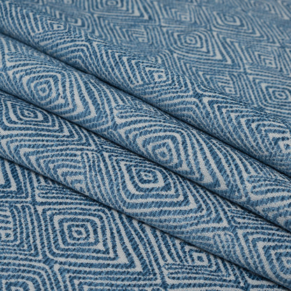 Blue Jay Diamond Patterned Upholstery Chenille - Folded