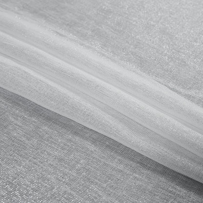 White and Metallic Silver Drapery Sheer - Folded