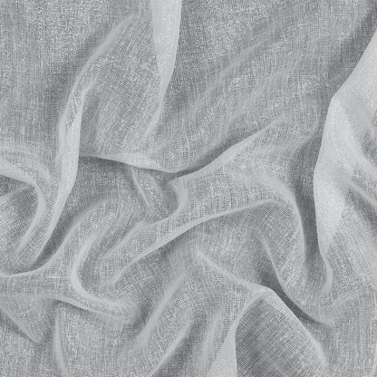 White and Metallic Silver Drapery Sheer