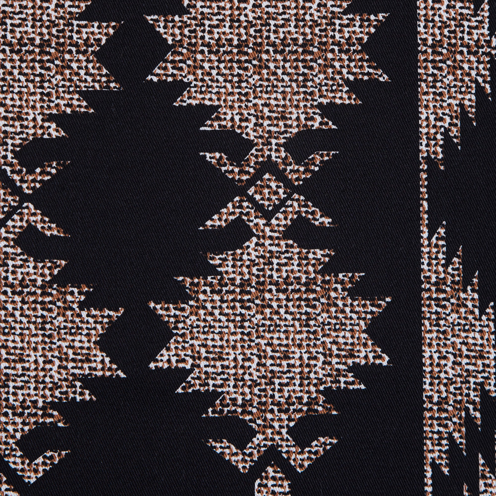 Black and Brown Geometric Stretch Cotton Twill Full