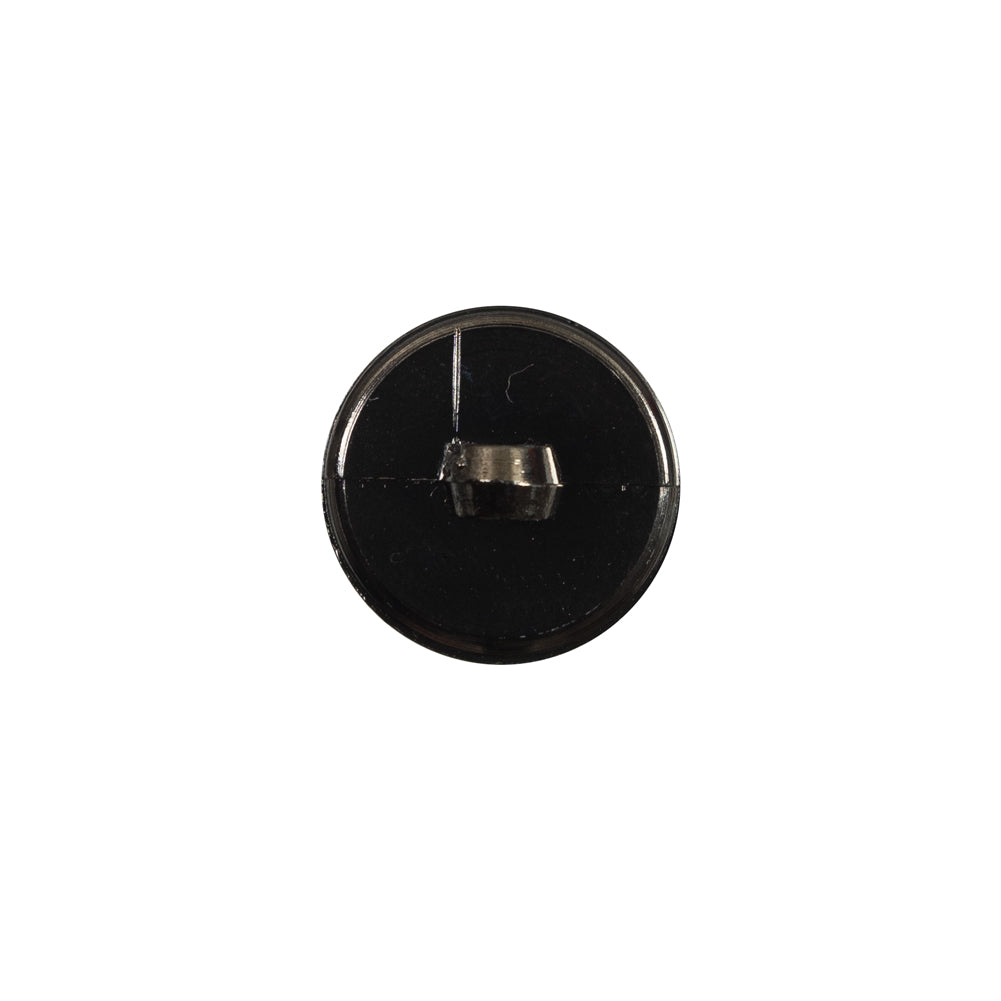 Italian Gunmetal Shank Back Plastic Button - 24L/15mm - Detail