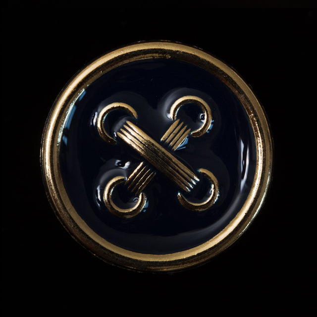 Italian Navy and Gold Metal Button - 44L/28mm
