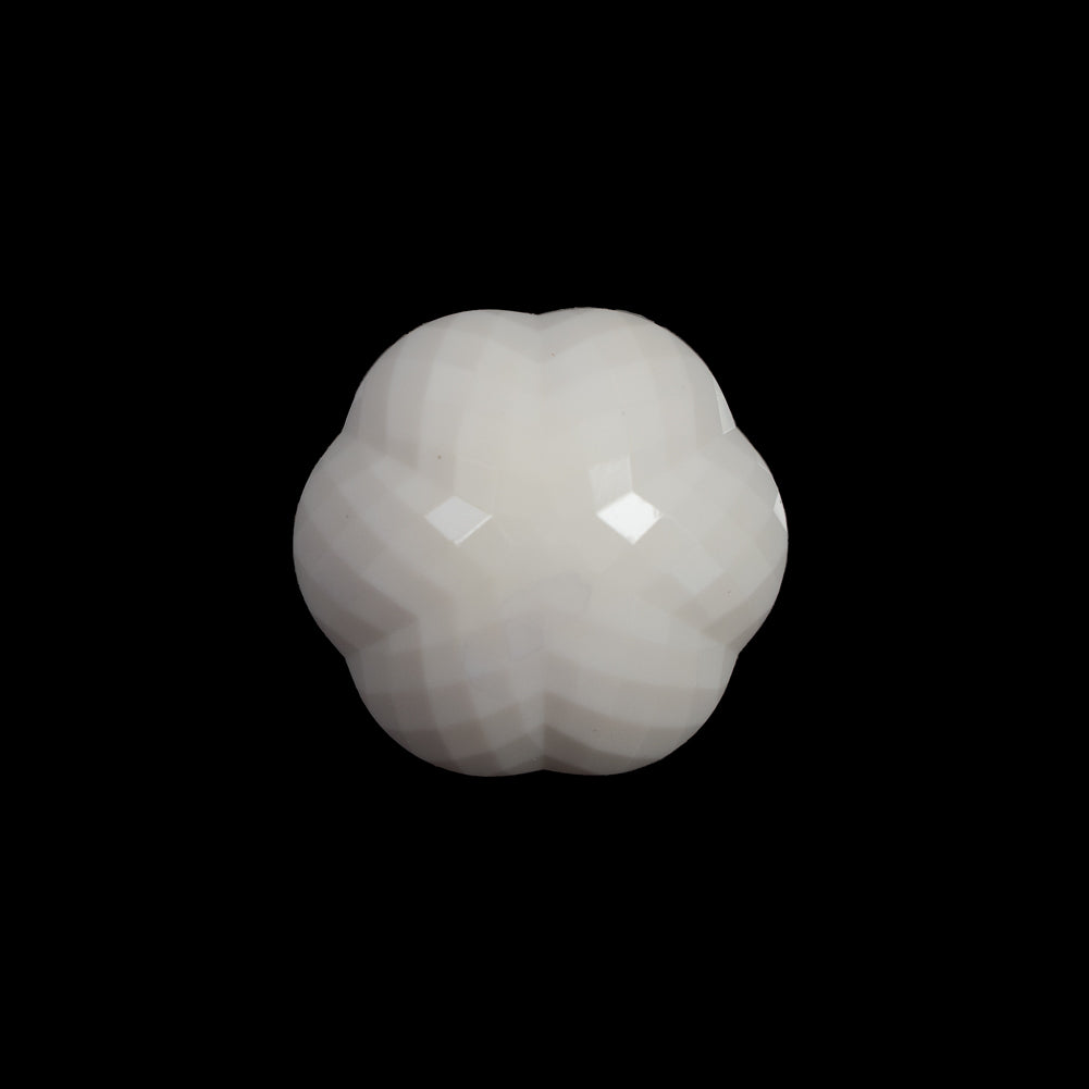 Italian Beige Floral Beveled Shank Back Button - 30L/19mm