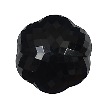 Italian Black Floral Beveled Shank Back Button - 48L/30mm