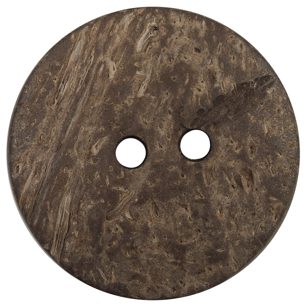 Italian Metallic Gold Floral Coconut Button - 64L/40mm - Detail