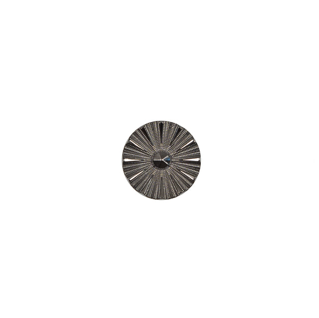 Italian Gunmetal Chrome Plated Floral Nylon Button - 16L/10mm