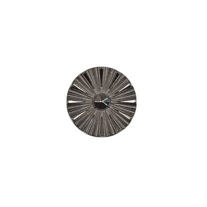 Italian Gunmetal Chrome Plated Floral Nylon Button - 20L/12mm