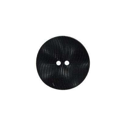 Italian Black Textured Wave Button - 28L/18mm