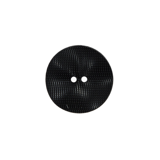 Italian Black Textured Wave Button - 28L/18mm