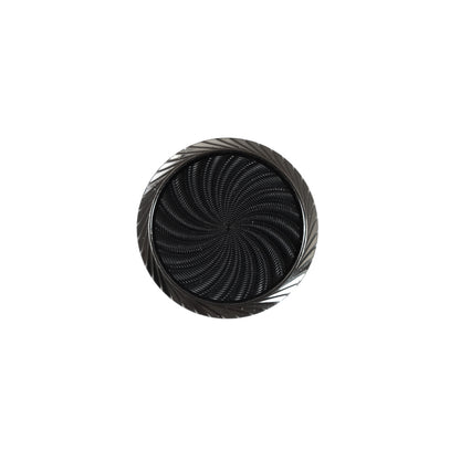 Italian Black and Silver Plastic Shank Back Button - 24L/15mm