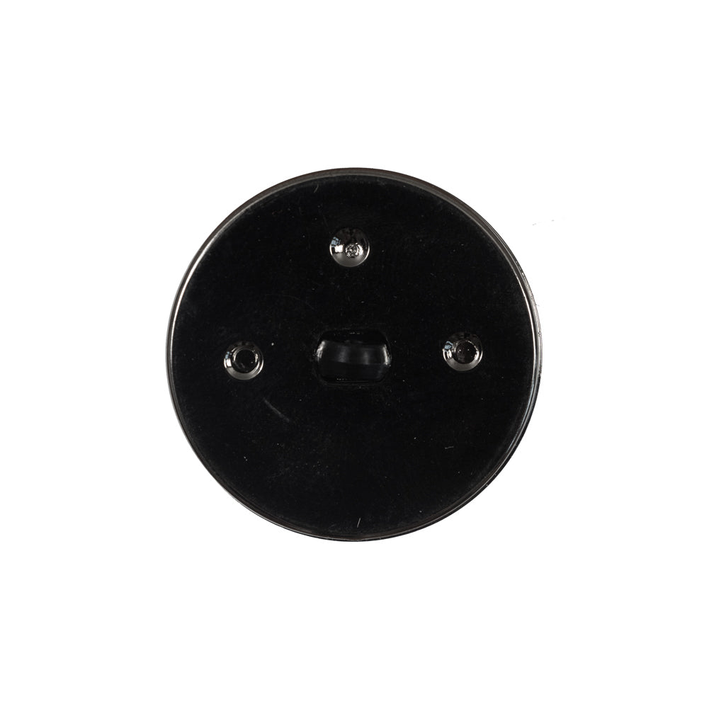 Italian Black and Silver Plastic Shank Back Button - 36L/23mm - Detail
