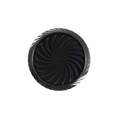 Italian Black and Silver Plastic Shank Back Button - 36L/23mm