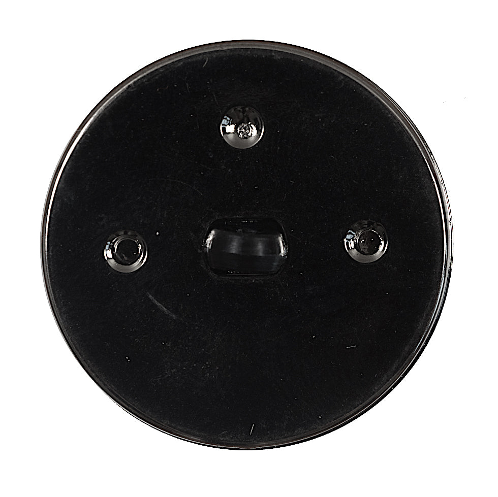 Italian Black and Silver Plastic Shank Back Button - 54L/34mm - Detail