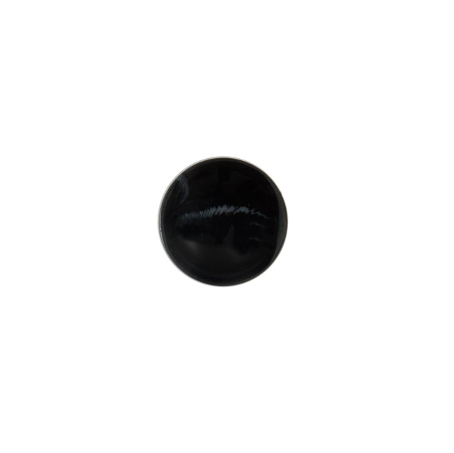Italian Black Glossy Shank Back Button - 18L/11mm