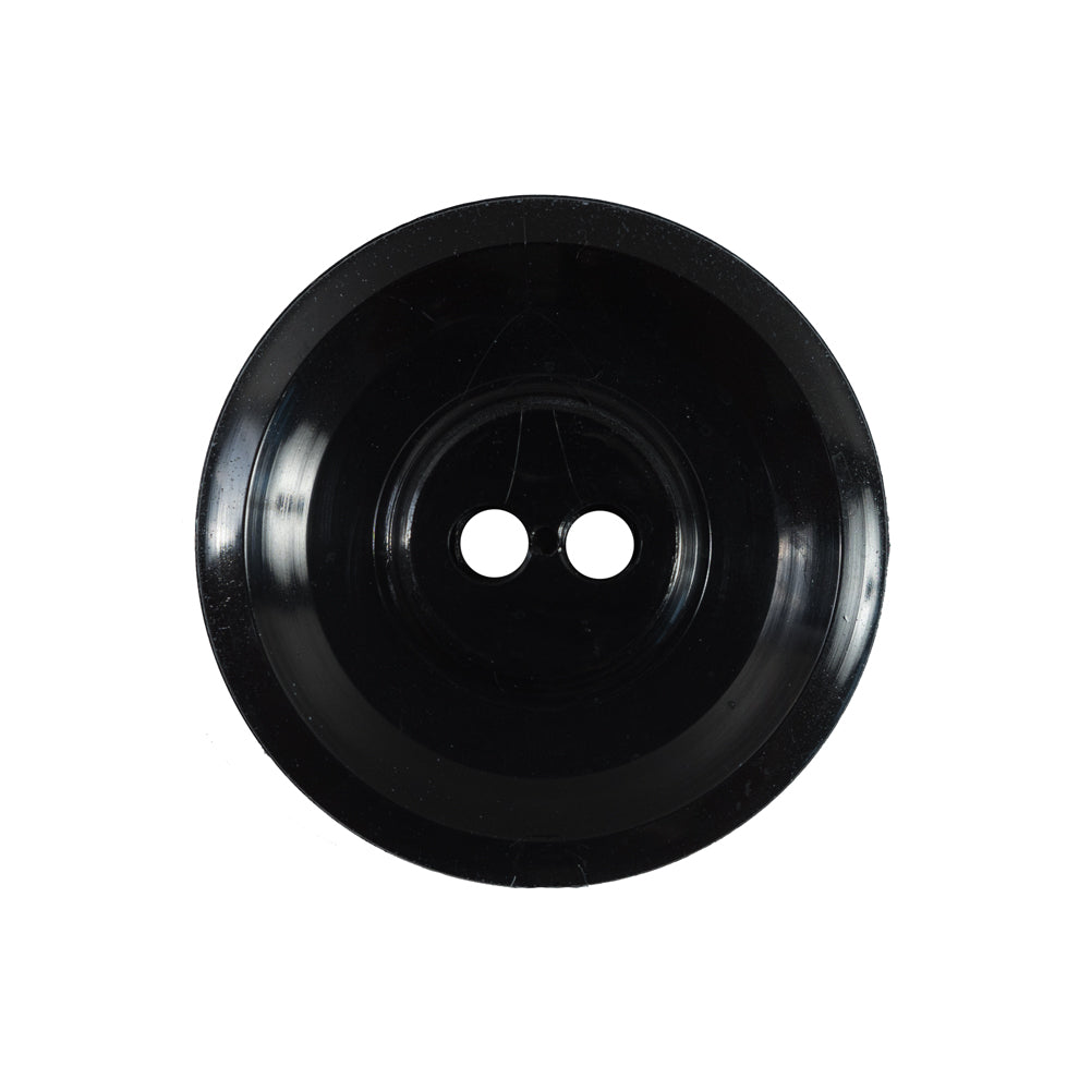 Italian Black and Gray Geometric 2-Hole Button - 40L/25mm - Detail