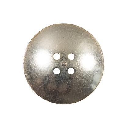 Italian White and Gold Metal 4-Hole Button - 40L/25mm - Detail