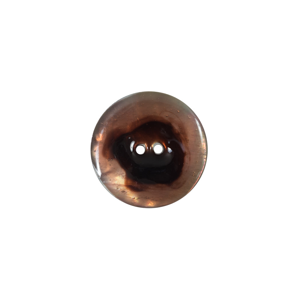 Italian Orange 2-Hole Shell Button - 24L/15mm