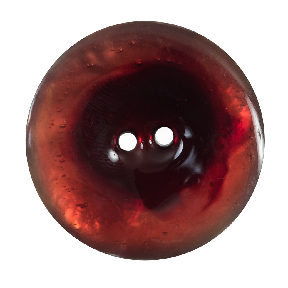 Italian Red 2-Hole Shell Button - 54L/34mm