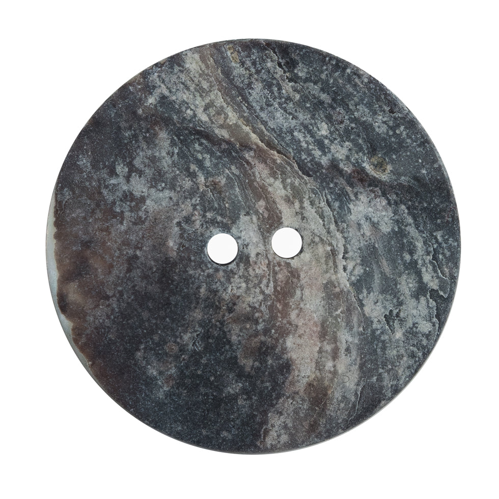 Italian Blue 2-Hole Shell Button - 54L/34MM - Detail