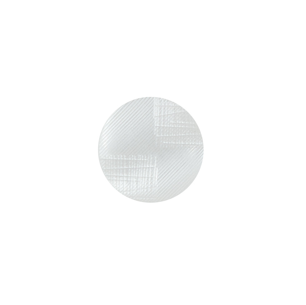 Italian White Plastic Shank Back Button - 20L/12mm