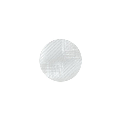 Italian White Plastic Shank Back Button - 20L/12mm