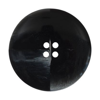 Italian Black and Clear Coconut 4-Hole Button - 54L/34mm Detail