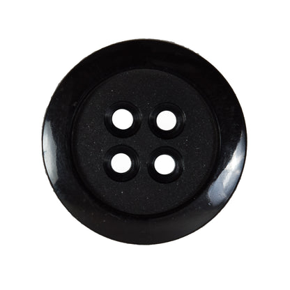Italian Black Nylon 4-Hole Button - 44L/27mm