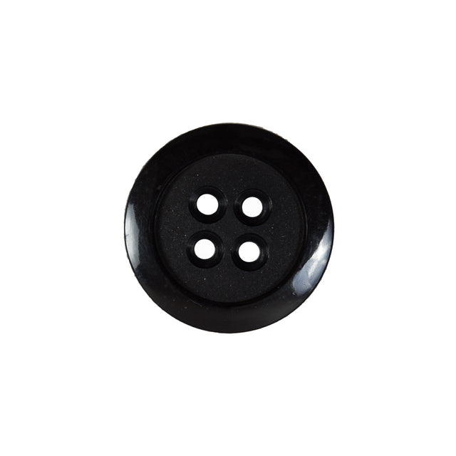 Italian Black Nylon 4-Hole Button - 32L/20mm