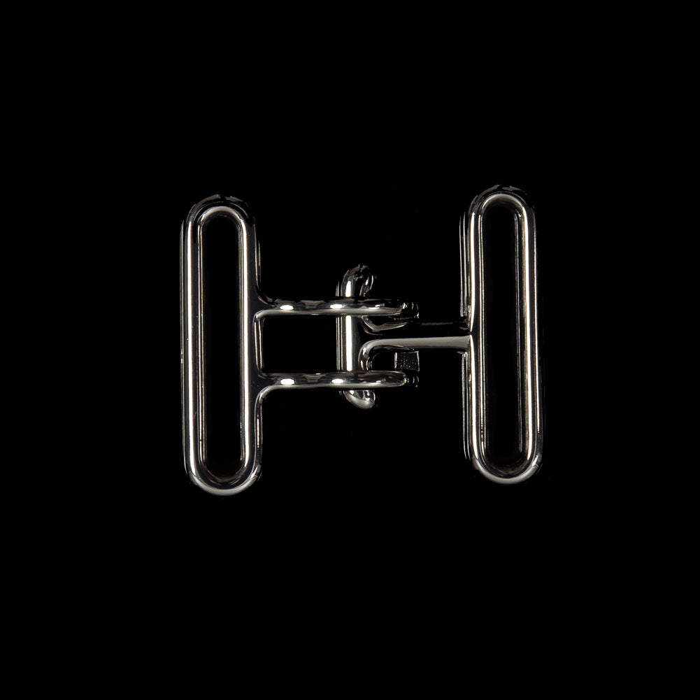 Italian Silver Buckle Closure - 1.625" x 1.375" Detail