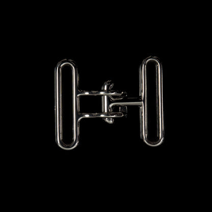 Italian Silver Buckle Closure - 1.625" x 1.375" Detail