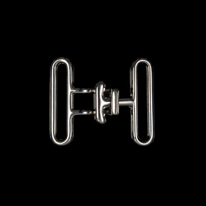 Italian Silver Buckle Closure - 1.625" x 1.375"