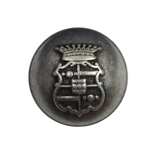 Italian Silver Metal Crest Button - 40L/25mm