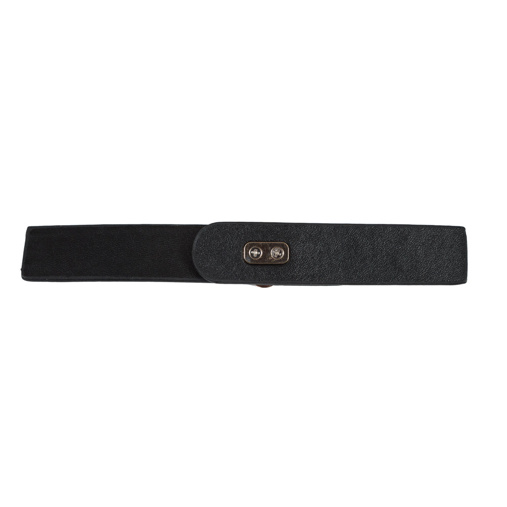 Italian Black and Gold Snap Closure - 6" Detail