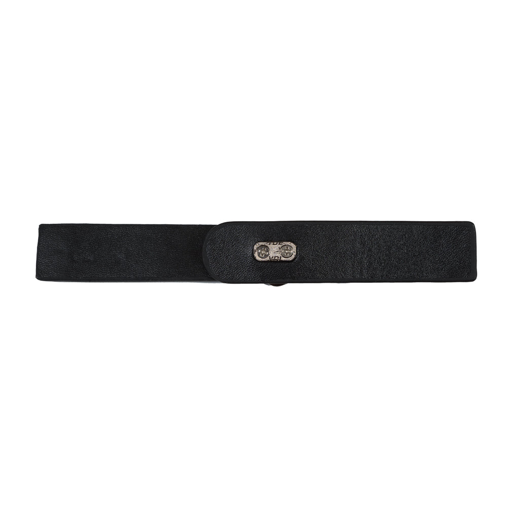 Italian Black and Gunmetal Snap Closure - 6 - Detail
