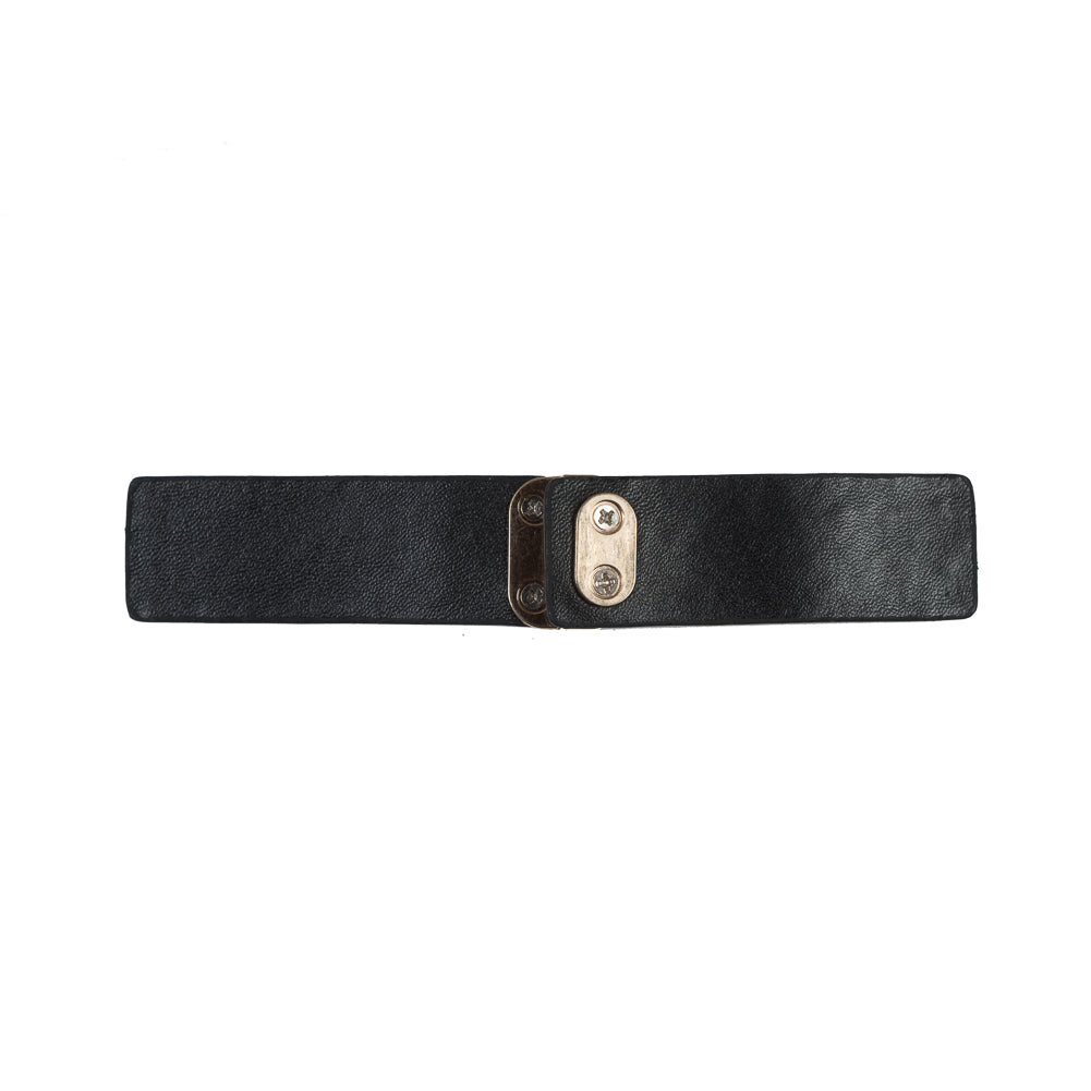 Italian Black and Gold Snap Closure - 5.5" Detail