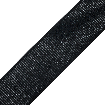 Italian Black and Metallic Silver Elastic Trim - 2.75