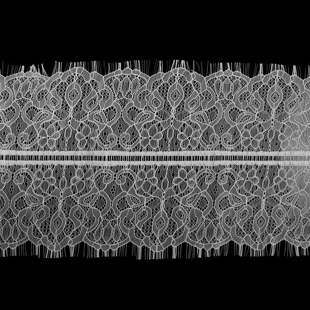 Italian Fine White Lace Trim with Eyelash Edges - 7