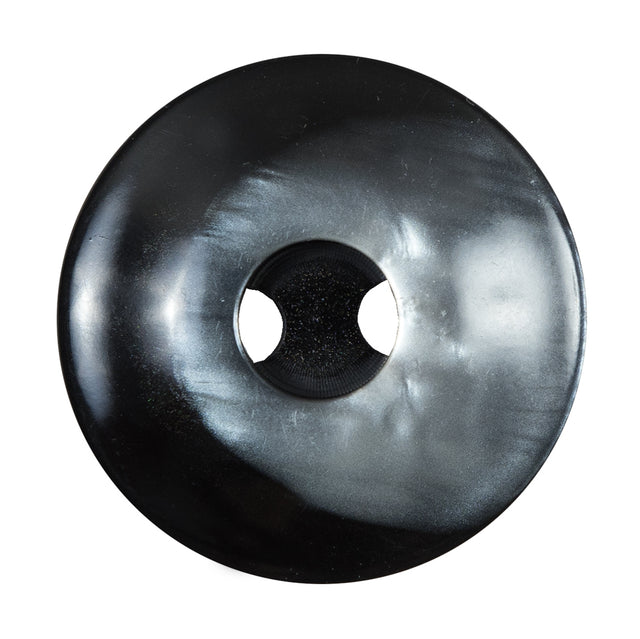 Italian Black and Silver Iridescent 2-Hole Button - 54L/34mm