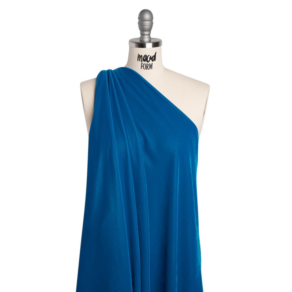 Polyester Micro Velvet - Turquoise - Drape