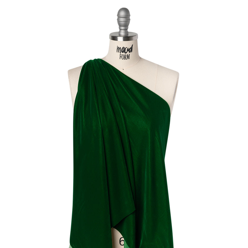 Polyester Micro Velvet - Kelly Green - Drape